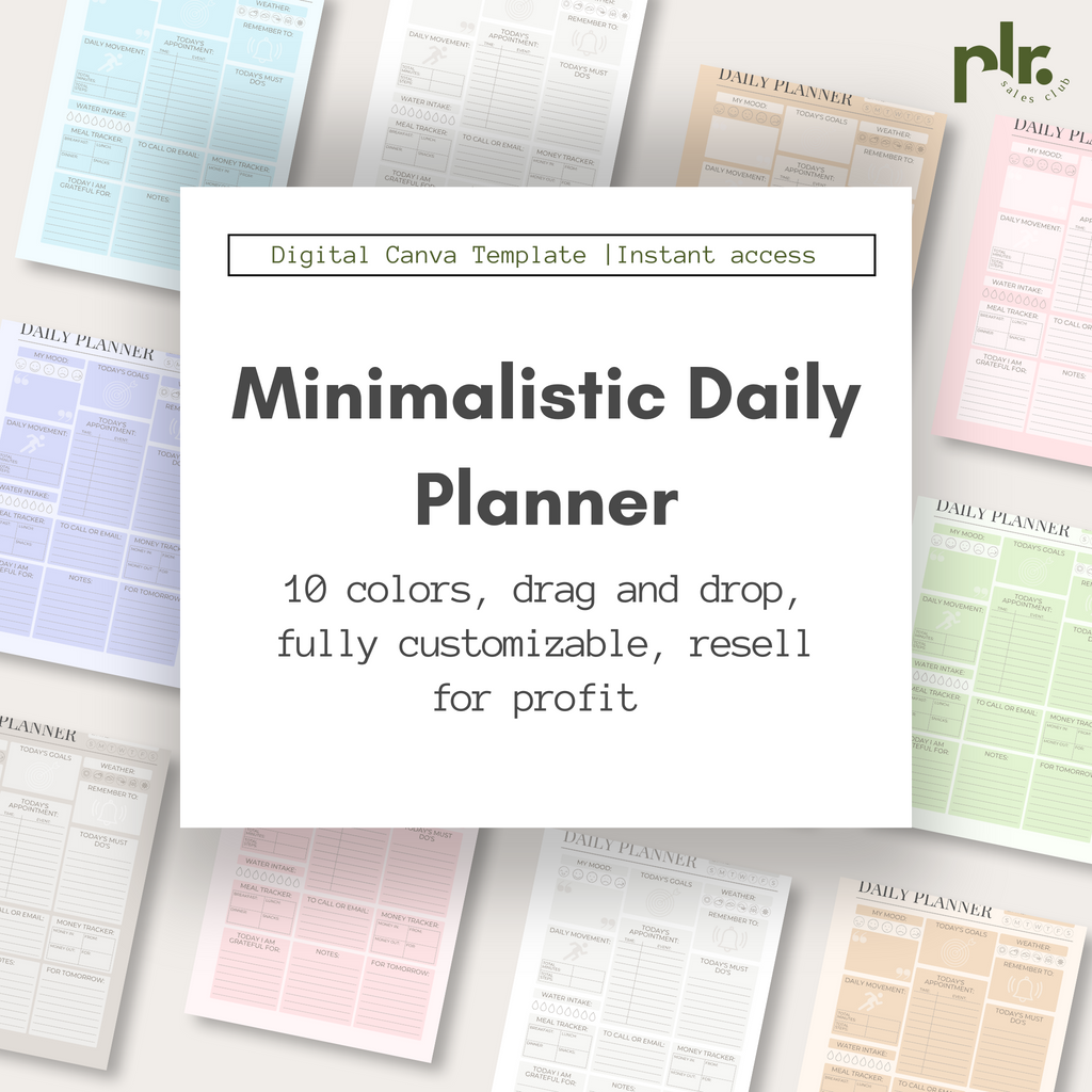 Multi Color Minimalistic Canva Daily Planner