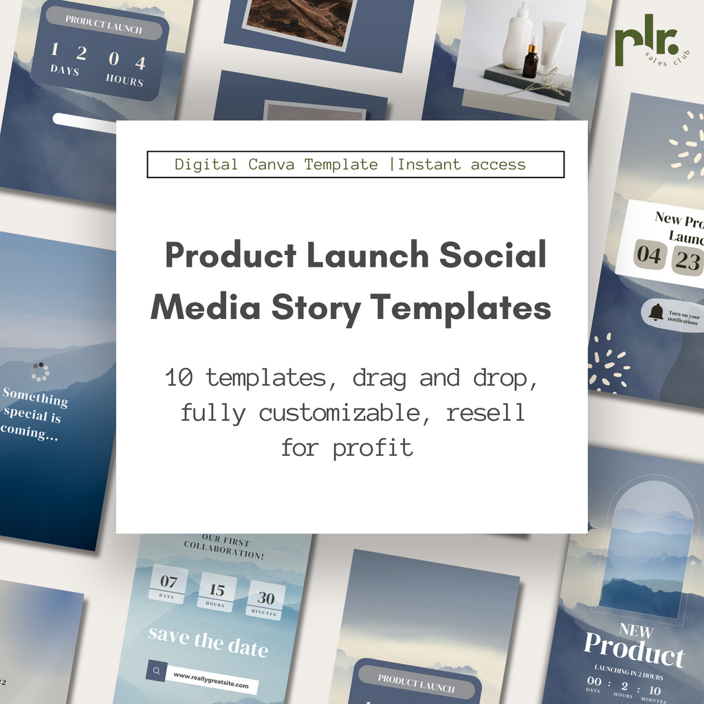 Dark Blue Aesthetic Product Launch Story Canva Templates