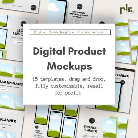 Minimalistic Digital Product Listing Mockup Canva Templates