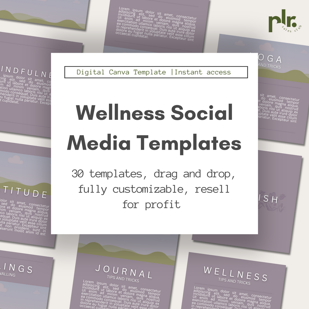 Purple Minimalistic Wellness Social Media Canva Templates