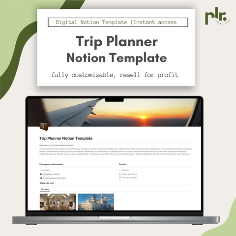 Minimalistic Trip Planner Notion Template