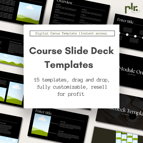 Minimalistic Dark Aesthetic Course Slide Deck Canva Templates